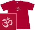 OM T-shirt: White on Cherry Red XX-Large
